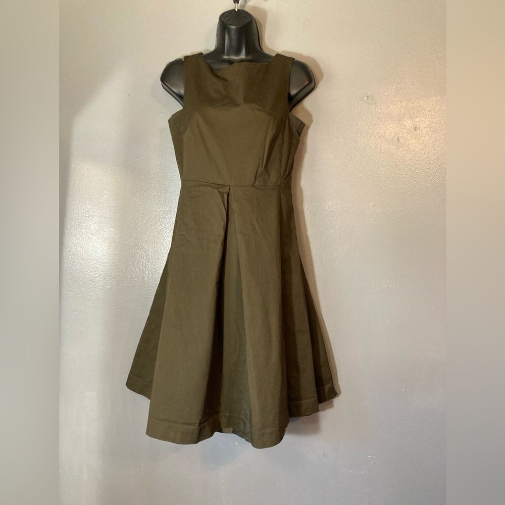 Talbots Petite Olive Green Sleeveless Dress